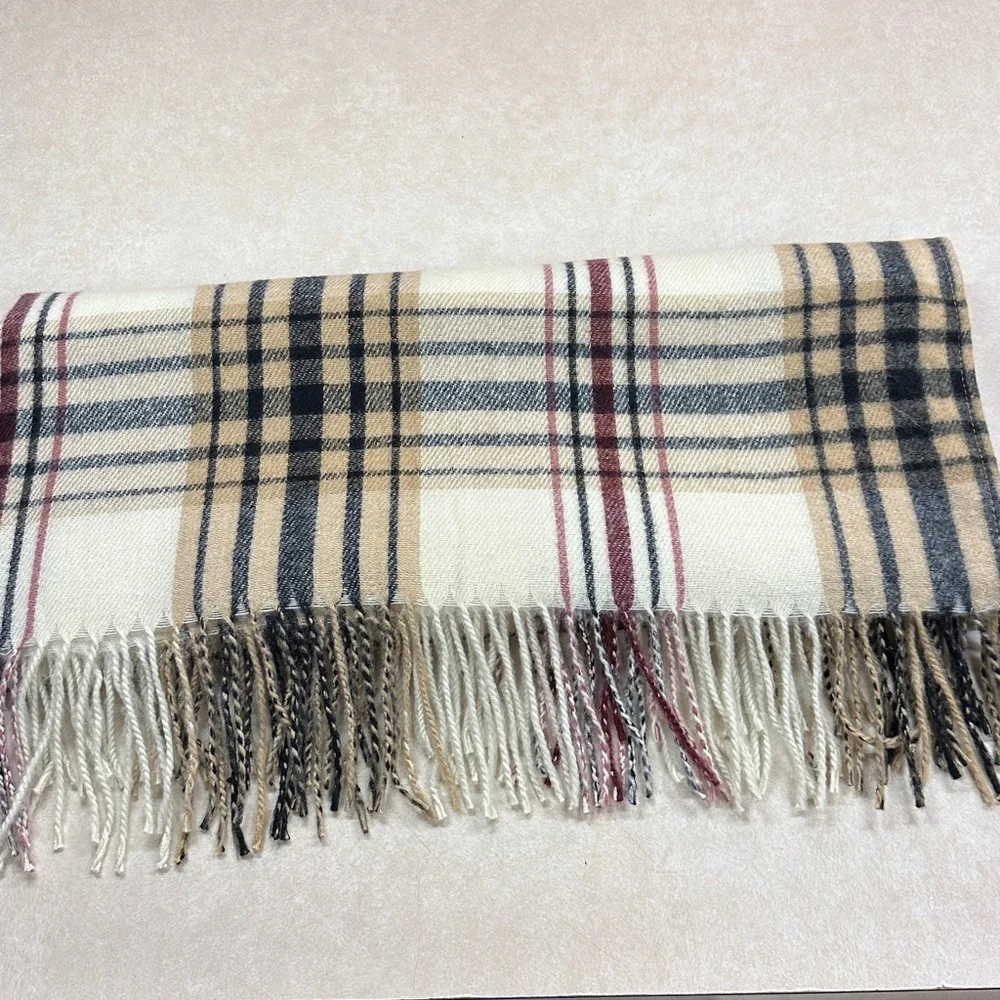 Woolrich Multicolor Plaid Shawl with Fringe